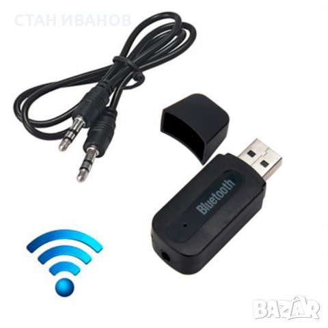 Bluetooth аудио приемник и адаптер PL-B02 с USB и AUX, Черен, снимка 3 - Bluetooth тонколони - 37995347