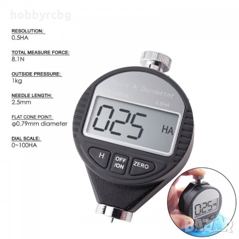 Твърдомер (дурометър) по Шор А с LCD дисплей, снимка 4 - Други инструменти - 21716424