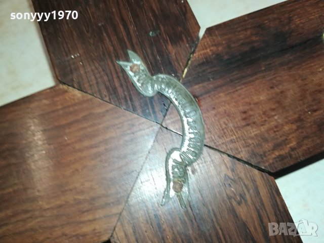 ДЪРВЕН КРИСТ С ХРИСТОС МЕД МЕСИНГ ОТ ФРАНЦИЯ 0312231445, снимка 14 - Антикварни и старинни предмети - 43253246