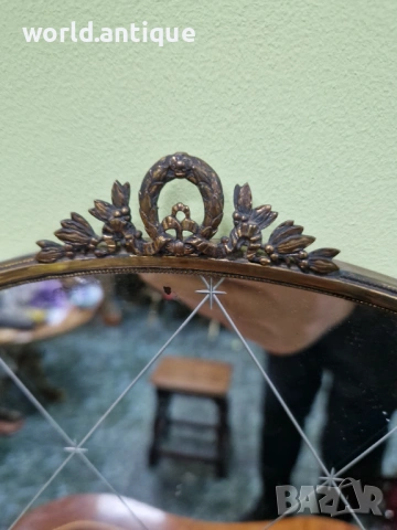 Страхотно антикварно английско бронзово огледало , снимка 7 - Антикварни и старинни предмети - 53214374