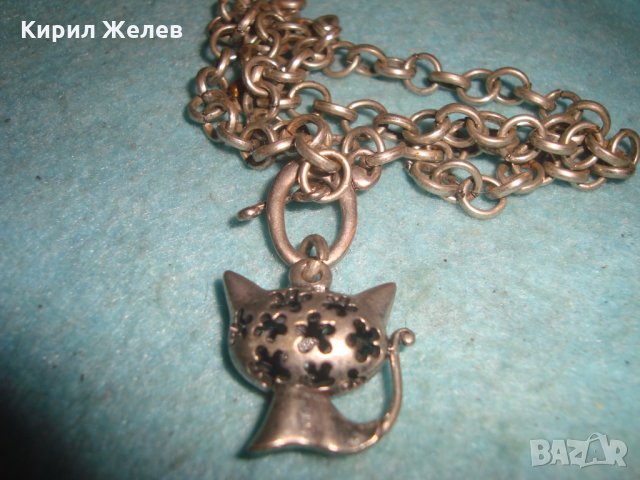 ПОСРЕБРЕНО КОТЕНЦЕ АЖУРЕН ВИНТИДЖ РЕТРО - АРТ ФИГУРАЛЕН МЕДАЛЬОН ПЕНДАНТ с ВЕРИЖКА 19125, снимка 6 - Колиета, медальони, синджири - 35262080