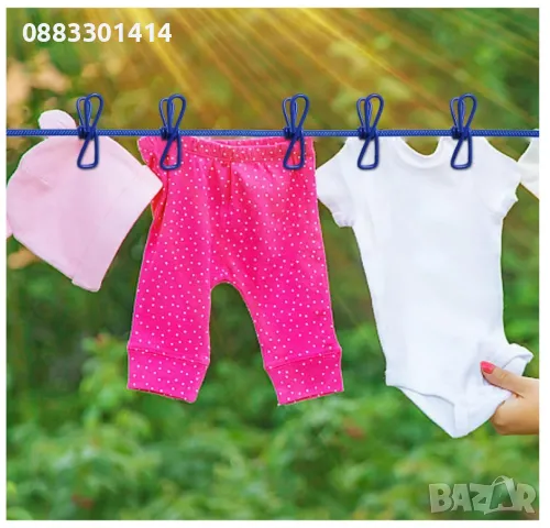 Преносимо въже за простор с щипки Къмпинг , снимка 2 - Други стоки за дома - 49460728