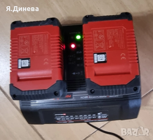 Двойно зарядно с 2 бр батерий Einhell , снимка 3 - Хидравлични и пневматични чукове - 52856145