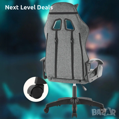 Ергономичен геймърски офис стол с лумбална и шийна опора – комфорт без умора, снимка 9 - Столове - 53049283