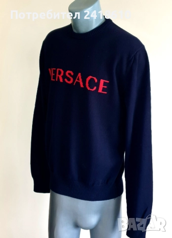 Versace  Cotton Knit Mens Size 50 /  L ОРИГИНАЛ! Мъжки Памучен Пуловер!, снимка 13 - Пуловери - 52577287