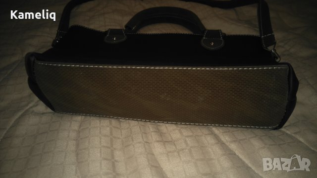 Дамска черна чанта с кафяво, снимка 2 - Чанти - 26872166