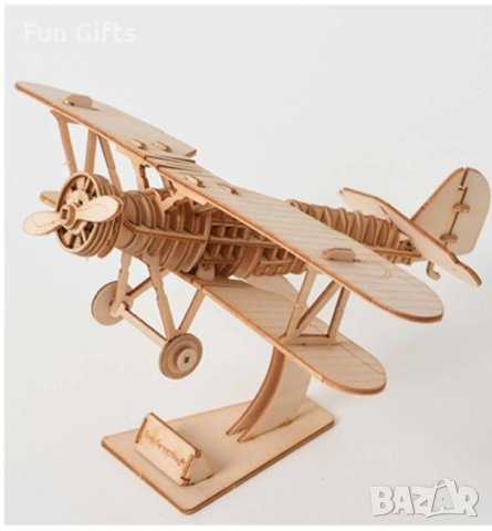 3D Дървен Пъзел Самолет, снимка 3 - Пъзели - 44117698