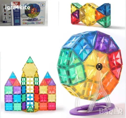 Само магнитни елементи! Магнитен конструктор Виенско Колело 45 бр. за 41лв., снимка 2 - Образователни игри - 48402597