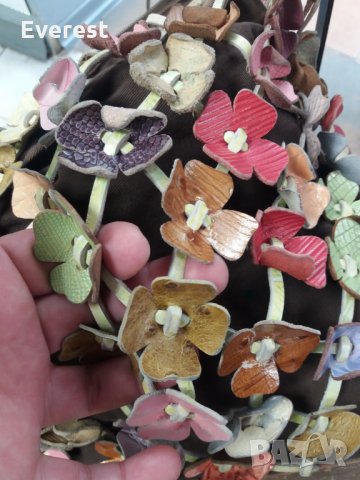 🐙Octopus естествена кожа- среден размер шарена Чанта, на цветя 🌻🌹⚘🌷🥀, снимка 14 - Чанти - 33585157