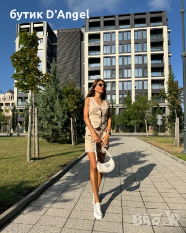 Елек с гръб дантела в бежов цвят, снимка 5 - Елеци - 51652163