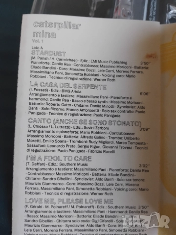 Mina – Caterpillar - оригинална аудио касета, снимка 2 - Аудио касети - 52406371