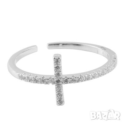 Тотална разпродажба - 50% Сребърен пръстен (Faith), снимка 3 - Пръстени - 34909471