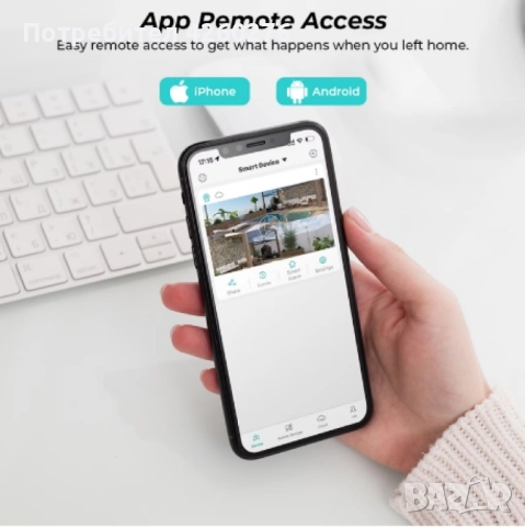 6 Mpx. Двойна вътрешна/външна WIFI камера за наблюдение, снимка 5 - HD камери - 52108455