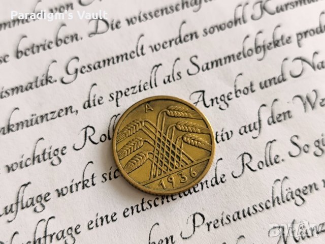 Райх монета - Германия - 10 пфенига | 1936г.; серия А, снимка 2 - Нумизматика и бонистика - 43353272