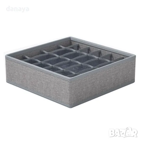 5527 Органайзер за бельо и чорапи, 24-16-12 отделения, сив, снимка 4 - Органайзери - 48232409