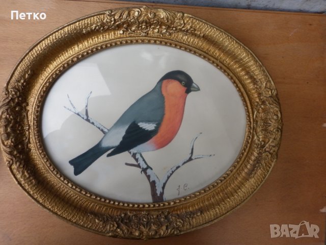 Стара  картина  36.5 / 30 см, снимка 6 - Антикварни и старинни предмети - 43389661