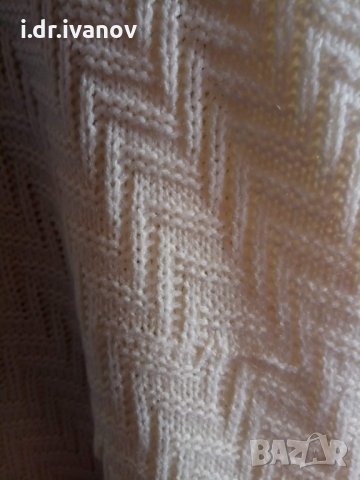 бяла блуза плетиво ХЛ-ХХЛ размер с ръкав под лакът, снимка 3 - Блузи с дълъг ръкав и пуловери - 26675199