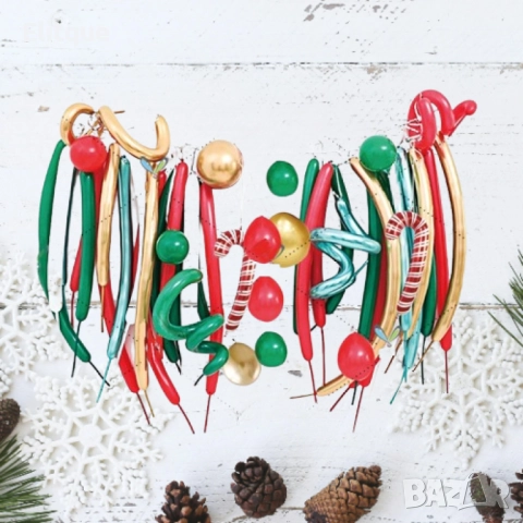 Комплект от 30 Коледни балона - Разнообразие от форми и цветове, снимка 4 - Други стоки за дома - 52786873
