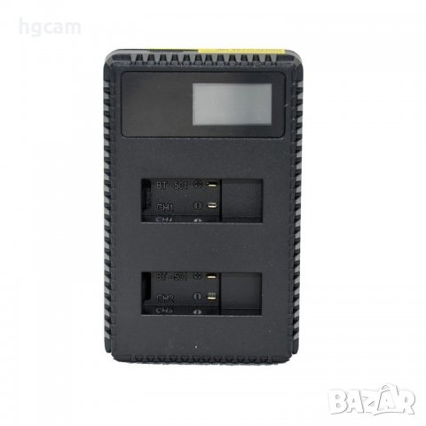 Зарядно за GoPro Hero 3/3+, За батерии AHDBT-201/301/2, LCD дисплей, USB кабел, Двойно, снимка 2 - Батерии, зарядни - 27843774