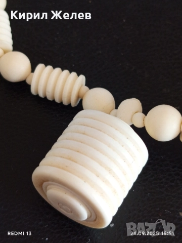 Винтидж колие гердан от кости ВИЕТНАМ много красиво стилно 51354, снимка 2 - Колиета, медальони, синджири - 51822603