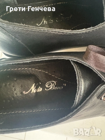 Дамски черни обувки номер 38 естествена кожа, снимка 5 - Дамски обувки на ток - 51726409