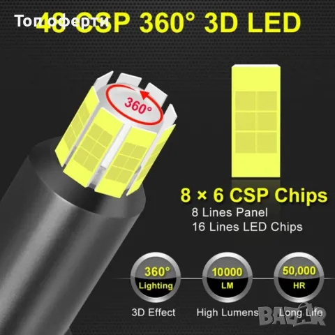 Крушки Диодни 9005 100W - 12V, снимка 2 - Аксесоари и консумативи - 49365343