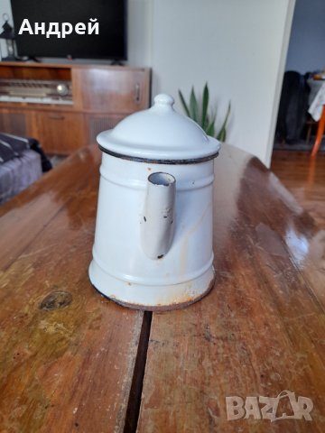 Стар емайлиран чайник #58, снимка 2 - Антикварни и старинни предмети - 43836391