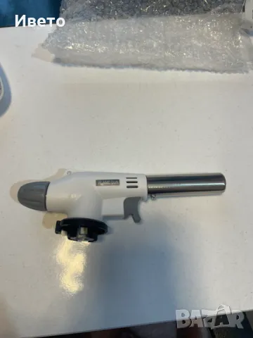 Глава на горелка за газов цилиндър, Bigshot Flame Gun, пиезо електрическо запалване, бяло