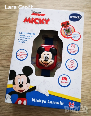 Mickey Mouse Vtech часовник с игри НА НЕМСКИ ЕЗИК, снимка 8 - Електрически играчки - 52316765