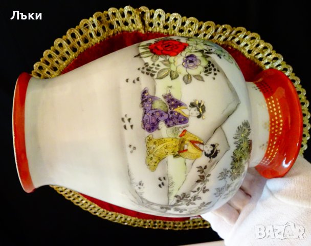 Старинна ваза китайски порцелан,маркирана. , снимка 6 - Вази - 37715988
