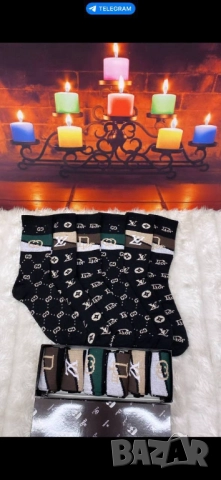 чорапи в кутия fendi calvin klein louis vuitton , снимка 4 - Дамски чорапи - 51442117