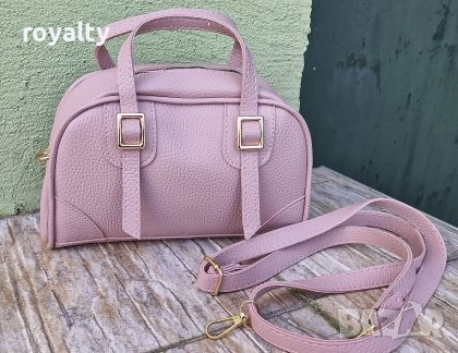 Дамска Розова Кожена Чанта 