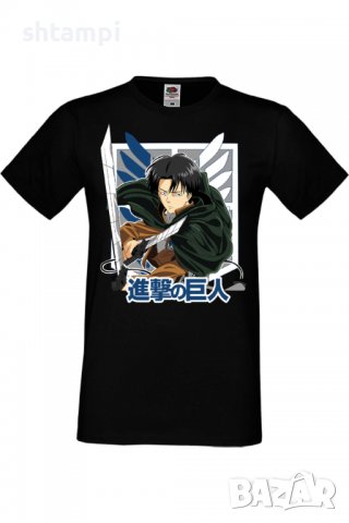 Мъжка тениска Attack on Titan Levi Ackerman, Анимация,игра,Празник,Повод,, снимка 2 - Тениски - 38075147