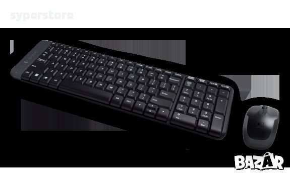 Клавиатура с мишка Безжична Logitech MK220 черна Deskset Wireless, снимка 3 - Клавиатури и мишки - 33657730