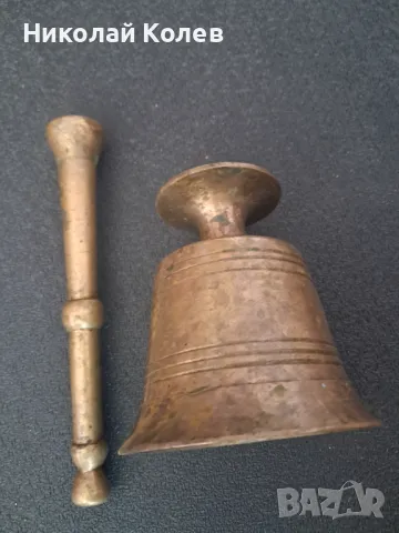 Месингово хаванче среден размер с чукало, снимка 3 - Декорация за дома - 48133693