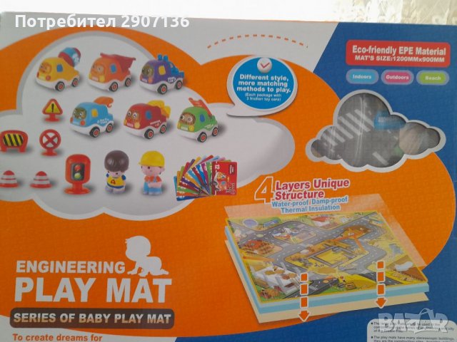 Килимче с улици,коли,човечета,знаци, строителни машини, сгради за деца на 24 месеца +, снимка 6 - Игри и пъзели - 38492846