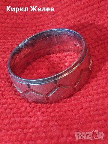 СРЕБЪРНА ФУТБОЛНО ОРНАМЕНТИРАНА ХАЛКА ПРЪСТЕН ОКСИДИРАНО ВИСОКА ПРОБА СРЕБРО РЪЧНА ИЗРАБОТКА 25830, снимка 3 - Пръстени - 35825874