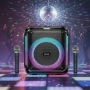 Караоке тонколона с Bluetooth, дистанционно управление и 2 безжични микрофона, снимка 1