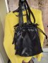 Промо !NUNOO Черна чанта от САТЕН + дръжки от естествена кожа ( в интернет сайтове 149€ ), снимка 12