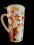 Коледна порцеланова чаша с гумен капак 15см височина. ВАРИАНТИ: С еленче или с Дядо Коледа, снимка 3