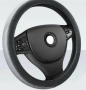 Универсален калъф за волан 37–38 см еко кожа черно-сив, снимка 1