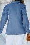 Дамска риза с дълъг ръкав и къдрички в син цвят, снимка 2