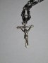 Продавам, Старинен сребърен кръст с Исус - разпятие Христово с 2 сребърни синджира, снимка 4