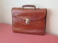 Vintage, Italy,кожена чанта за документи, бизнес чанта, снимка 3