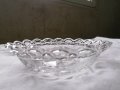 Кристална купа оловен кристал с ажурна украса, ръчно гравирана  17/5 см., снимка 2