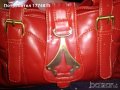 Дамска червена чанта от висококачествена еко кожа-една фиксирана дръжка,подвижна презрамка, снимка 1 - Чанти - 28681789