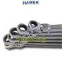 Удължени подвижни  ключове звезди с тресчотка 8-19мм Hawek, снимка 3