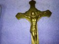 Старо СТИЛНО КРАСИВО МЕСИНГОВО НАСТОЛНО РАЗПЯТИЕ КРЪСТ За ДОМА / КОЛЕКЦИЯ 42673, снимка 6