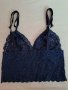 Дантелено бюстие без подплънки тъмносиньо, снимка 4