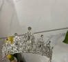1бр. Висококачествена сплав Тиара Булчинска корона от планински кристал, Блестяща, Принцеса Кралица, снимка 7
